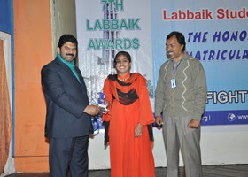 Akhtar Abbas presented Gold Medal & Shield to Sonia Naseer (2013)