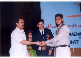 Ali Ejaz TV Artist presented Gold Medal & Shield. (2004)